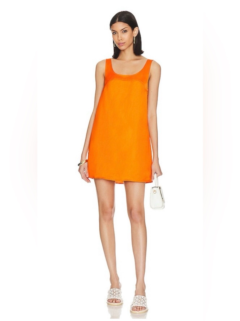 Frame Denim Bright Orange Mini Shift Dress XS